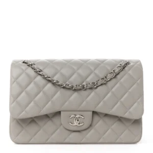 Chanel Grey Quilted Lambskin Jumbo Flap – Mirror Quality Replica