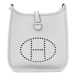 Hermès Bleu Pâle / Étain Taurillon Clemence Leather Amazone Evelyne TPM Palladium Silver Hardware Replicas