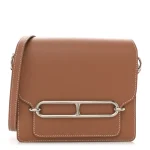 Hermès Brown Evercolor Leather Mini Sac Roulis Palladium Silver Hardware Luxury Reps