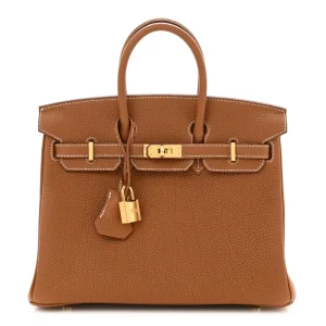 Hermes-Brown-Togo-Leather-Birkin-25-Gold-Hardware Replica