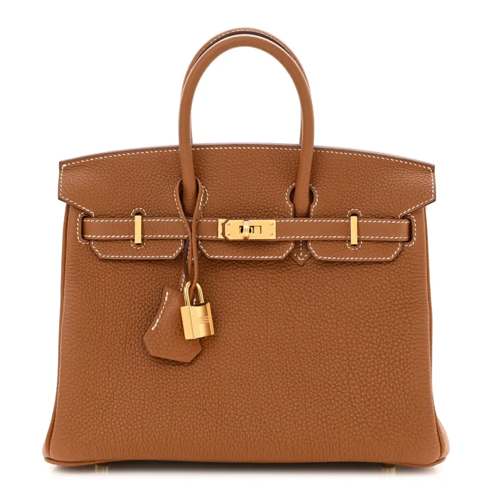 Hermes-Brown-Togo-Leather-Birkin-25-Gold-Hardware Replica