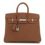 Hermès Brown Togo Leather Birkin 25 Palladium Hardware Replicas