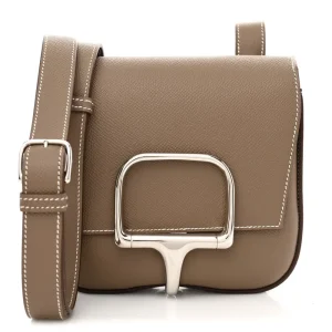 Hermès Etoupe Epsom Leather Mini Della Cavalleria Palladium Hardware Replica
