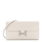 Hermès Gris Pâle Epsom Leather Constance Long To Go Wallet Silver Hardware High-quality Replica