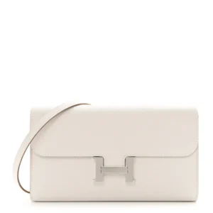 Hermès Gris Pâle Epsom Leather Constance Long To Go Wallet Silver Hardware High-quality Replica
