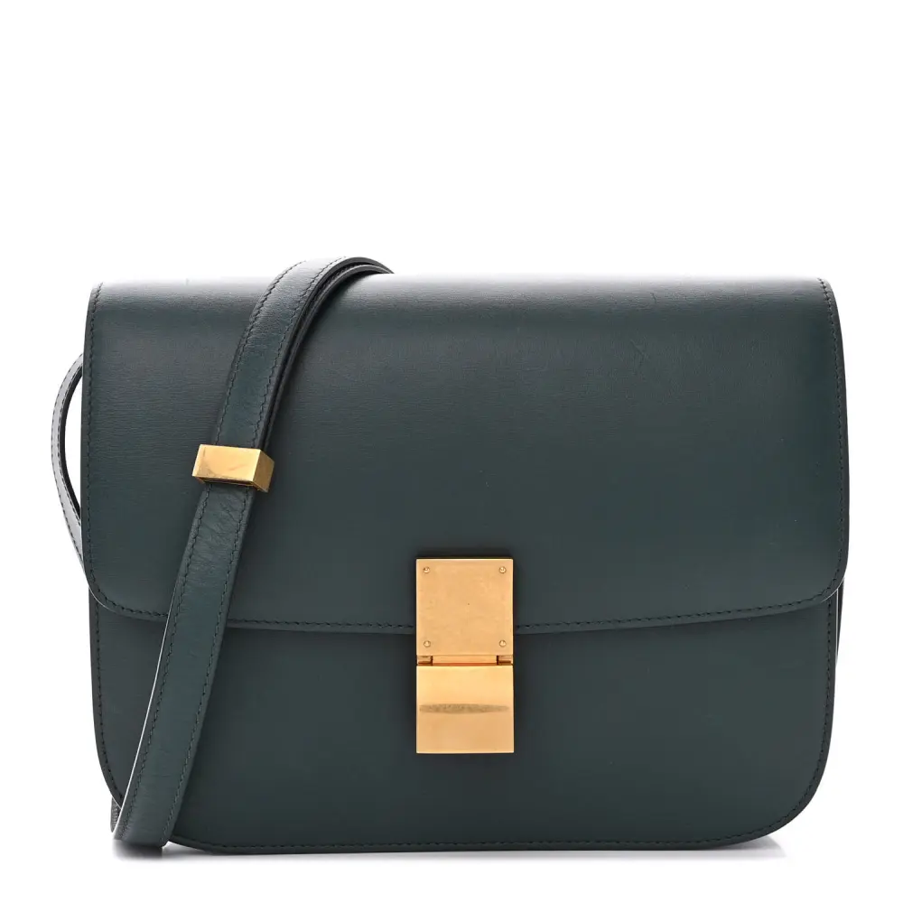 Celine Amazone Box Calfskin Leather Medium Classic Box Flap Bag Front replica handbags