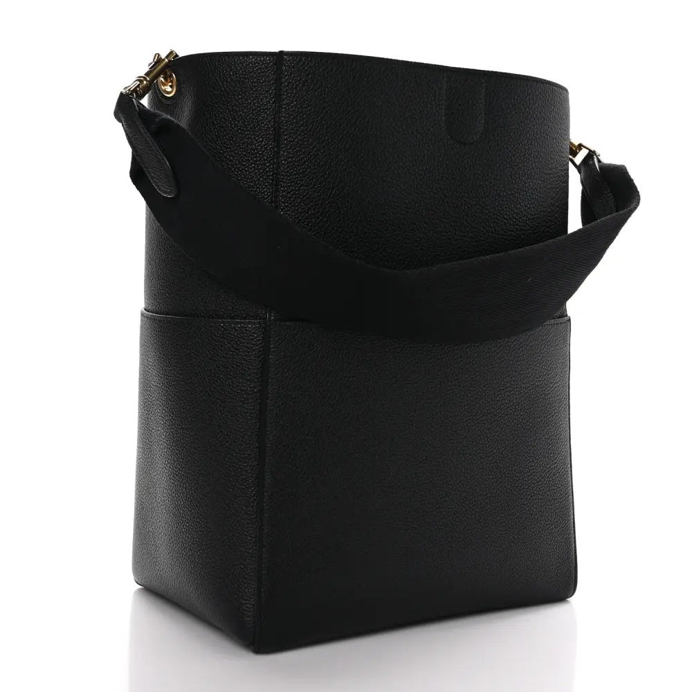 Replica Celine Black Soft Grained Calfskin Bucket Bag - Image 3