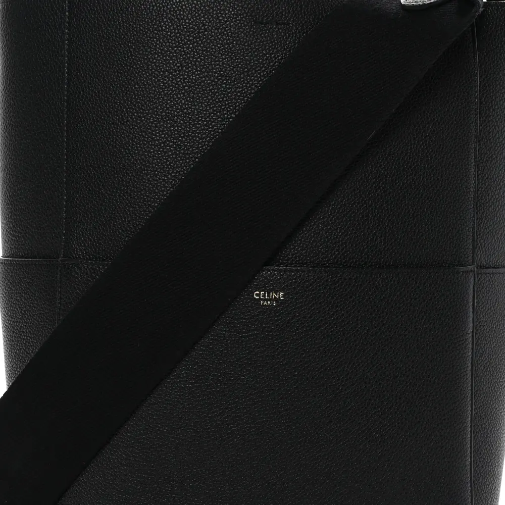 Replica Celine Black Soft Grained Calfskin Bucket Bag - Image 2