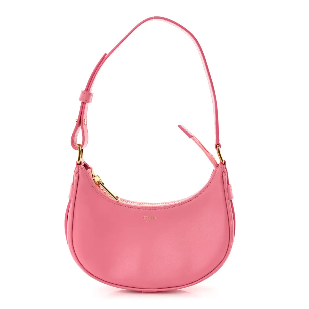 Celine Pink Smooth Calfskin Leather Mini Ava Shoulder Bag Front replica handbags