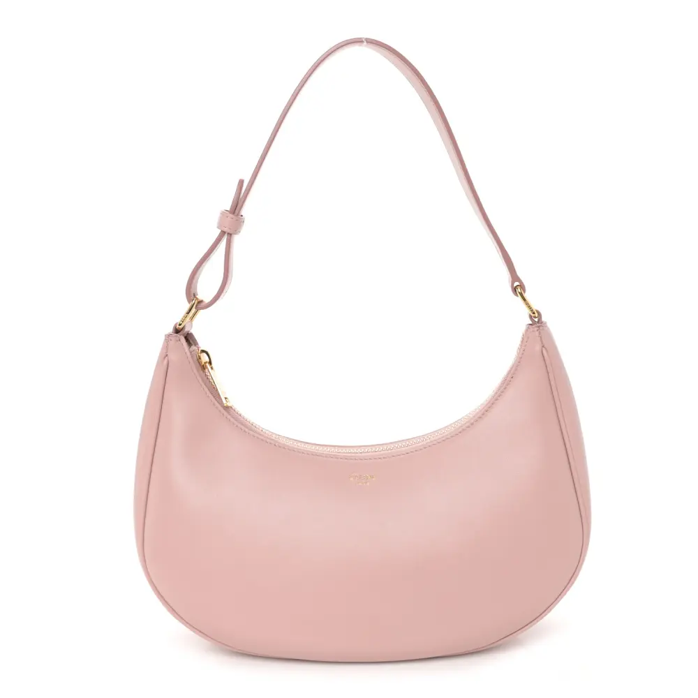 Celine Rose Vintage Smooth Calfskin Leather Medium Ava Shoulder Bag Gold Hardware Front Replica handbags