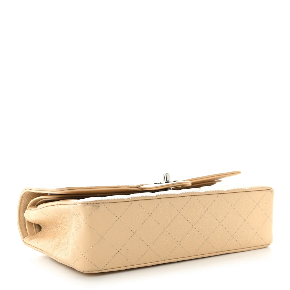 Chanel Beige Quilted Caviar Medium Flap Replica Handbags - Image 6