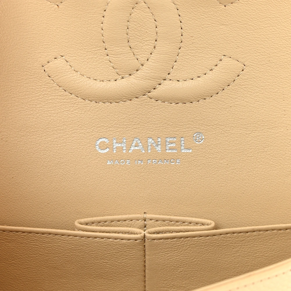 Chanel Beige Quilted Caviar Medium Flap Replica Handbags - Image 2