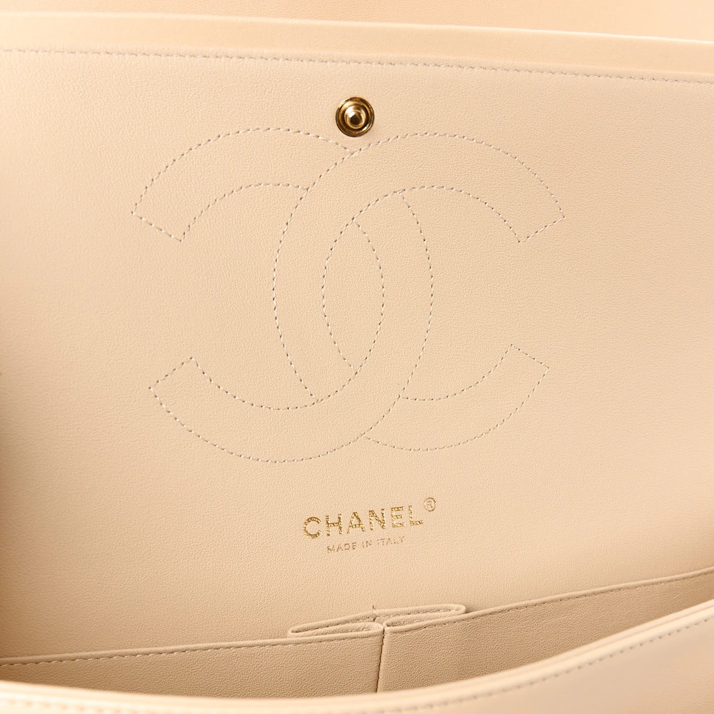 Mirror Quality Chanel Beige Lambskin Jumbo Double Flap Replica Handbags - Image 2