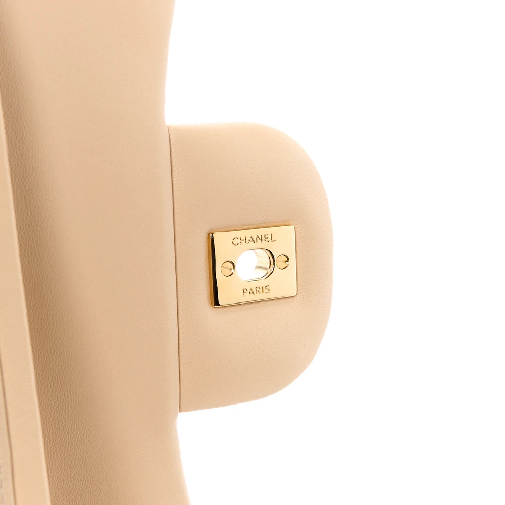 Mirror Quality Chanel Beige Lambskin Jumbo Double Flap Replica Handbags - Image 8