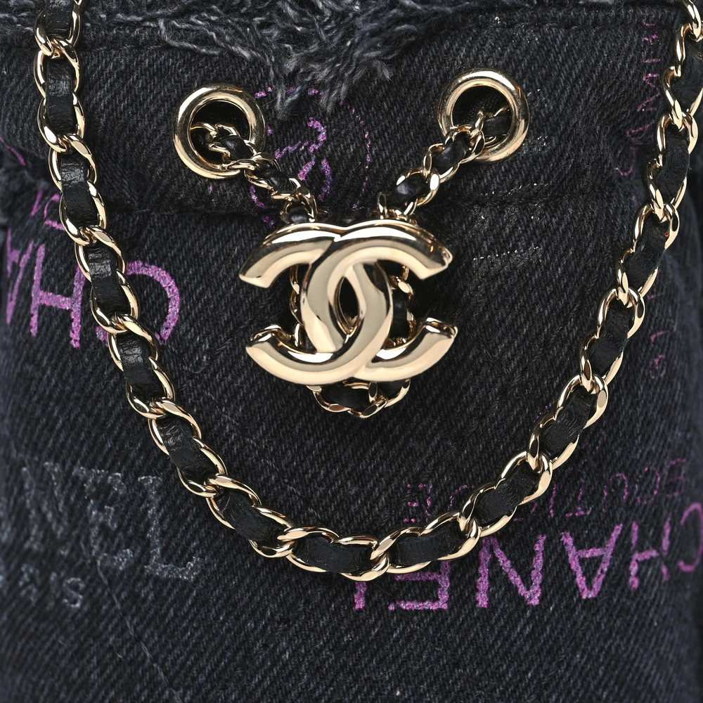 Chanel Replica Quilted Denim Mini Bucket Bag – Mirror Quality - Image 7
