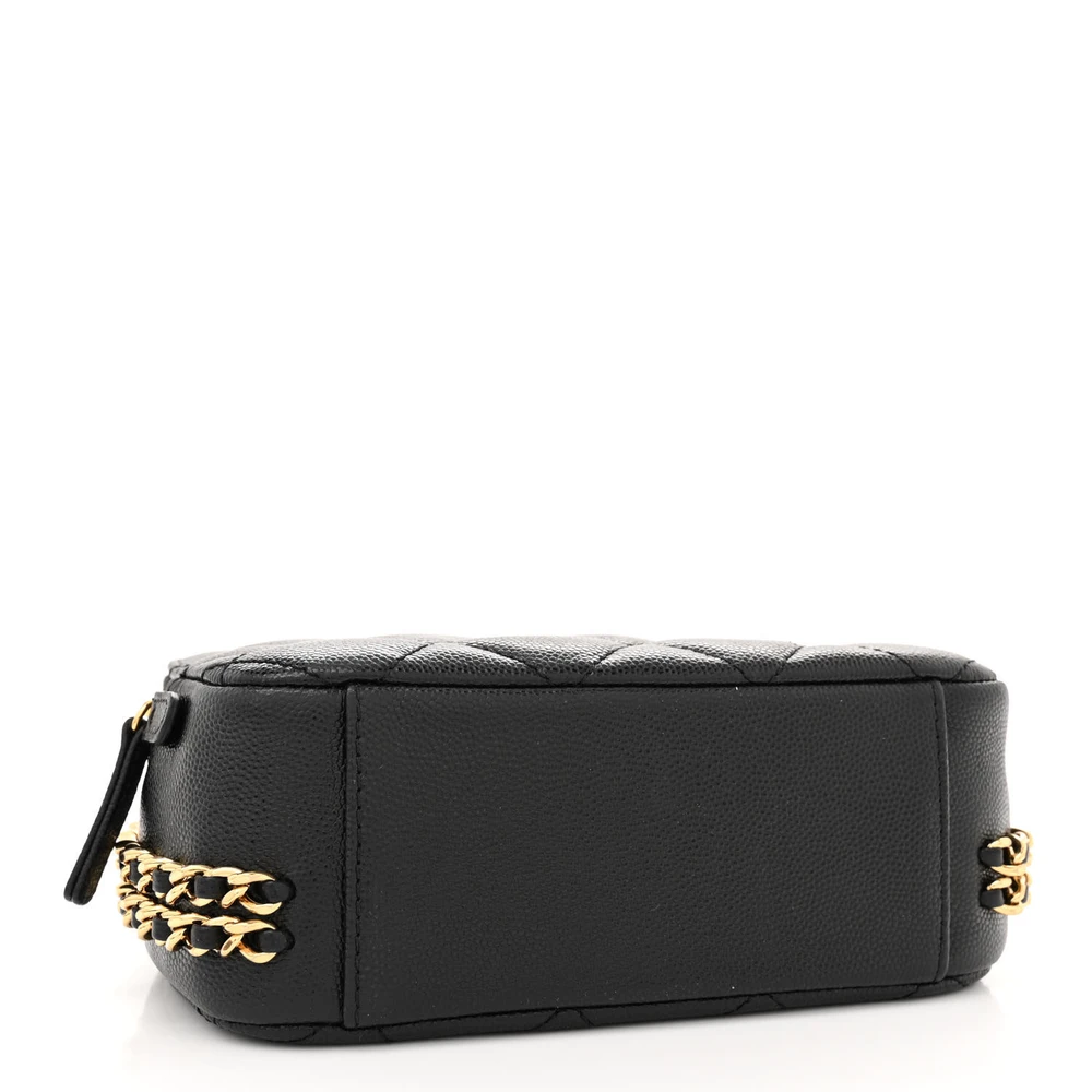 Chanel Black Quilted Caviar Mini CC Camera Case – Mirror Quality Replica - Image 6