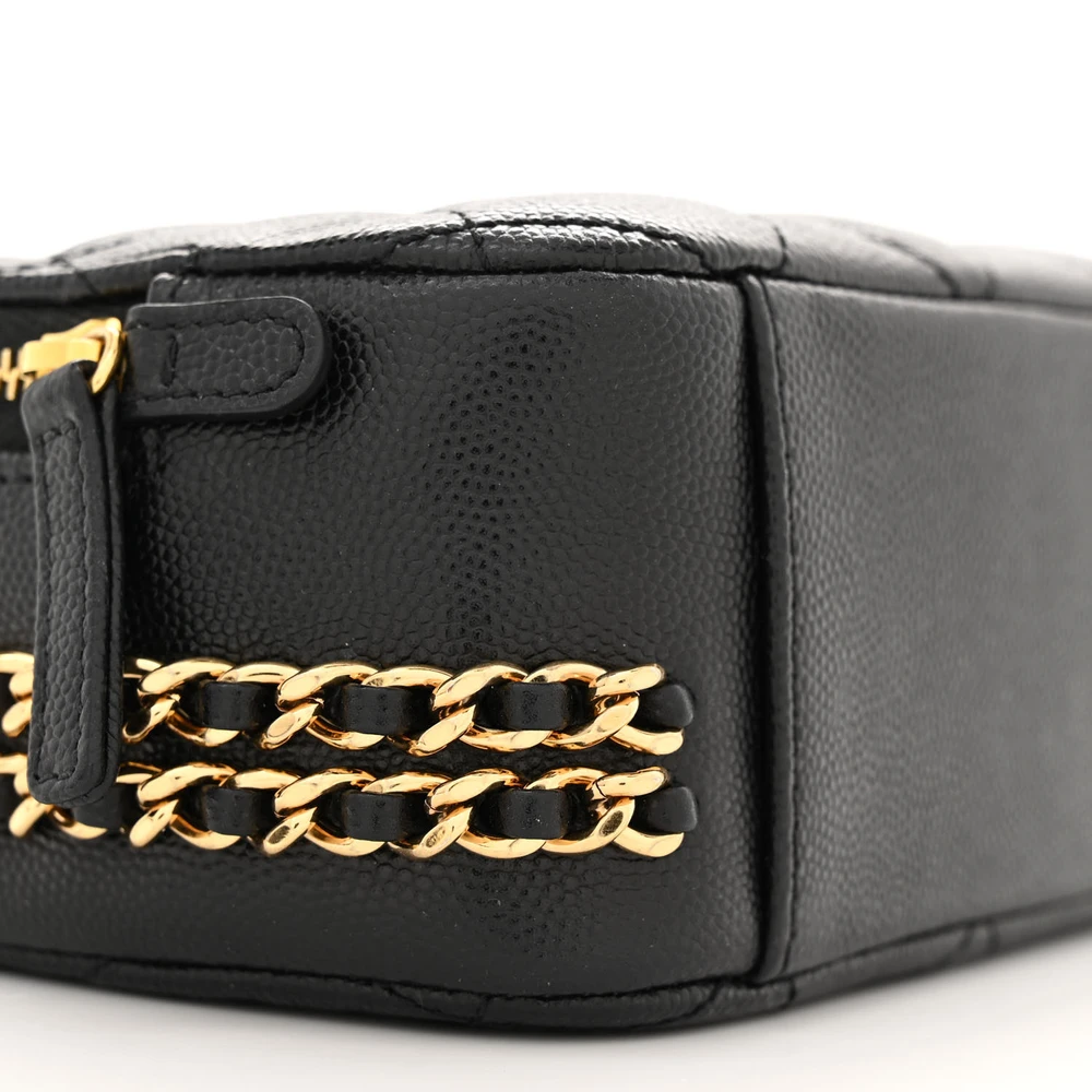 Chanel Black Quilted Caviar Mini CC Camera Case – Mirror Quality Replica - Image 5