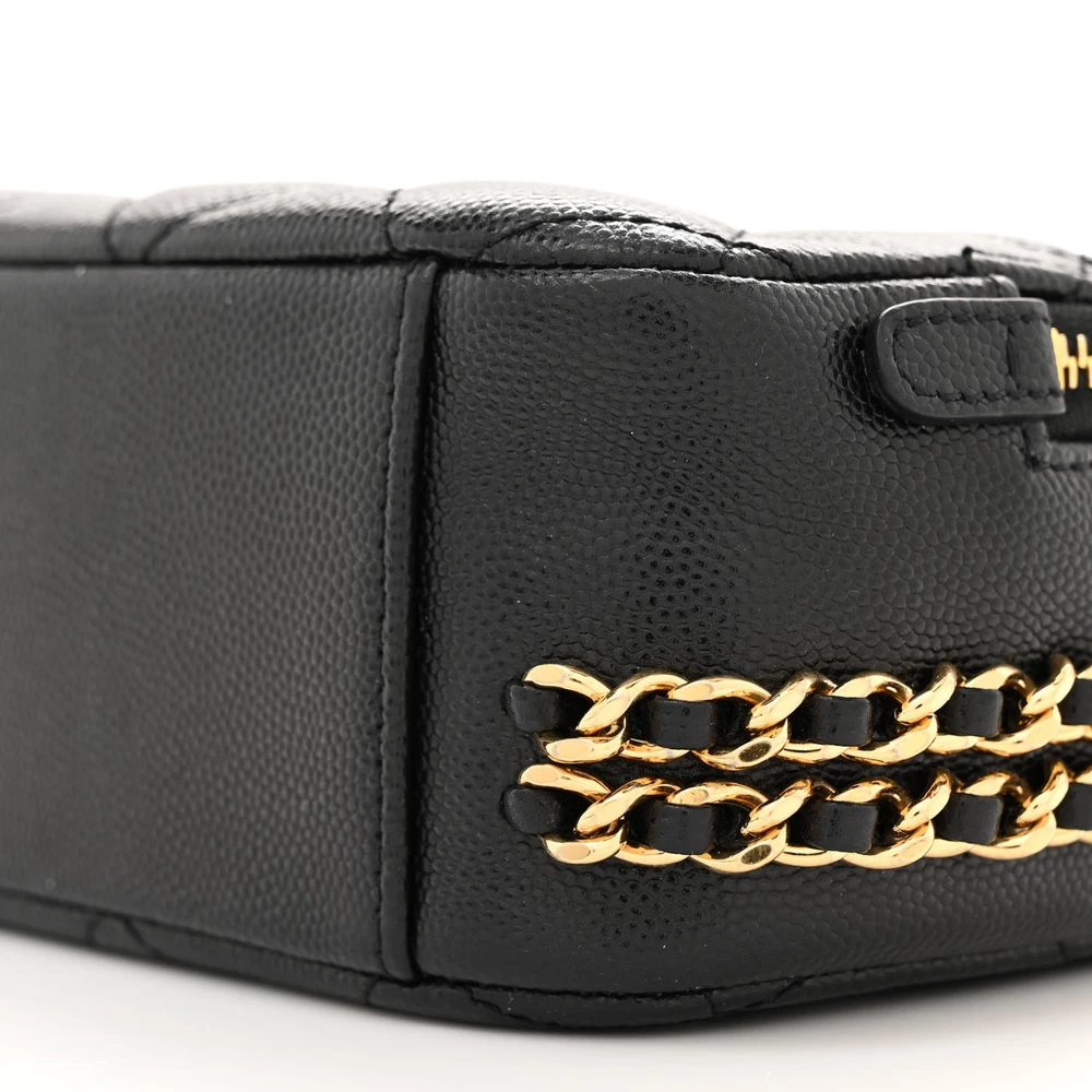 Chanel Black Quilted Caviar Mini CC Camera Case – Mirror Quality Replica - Image 4