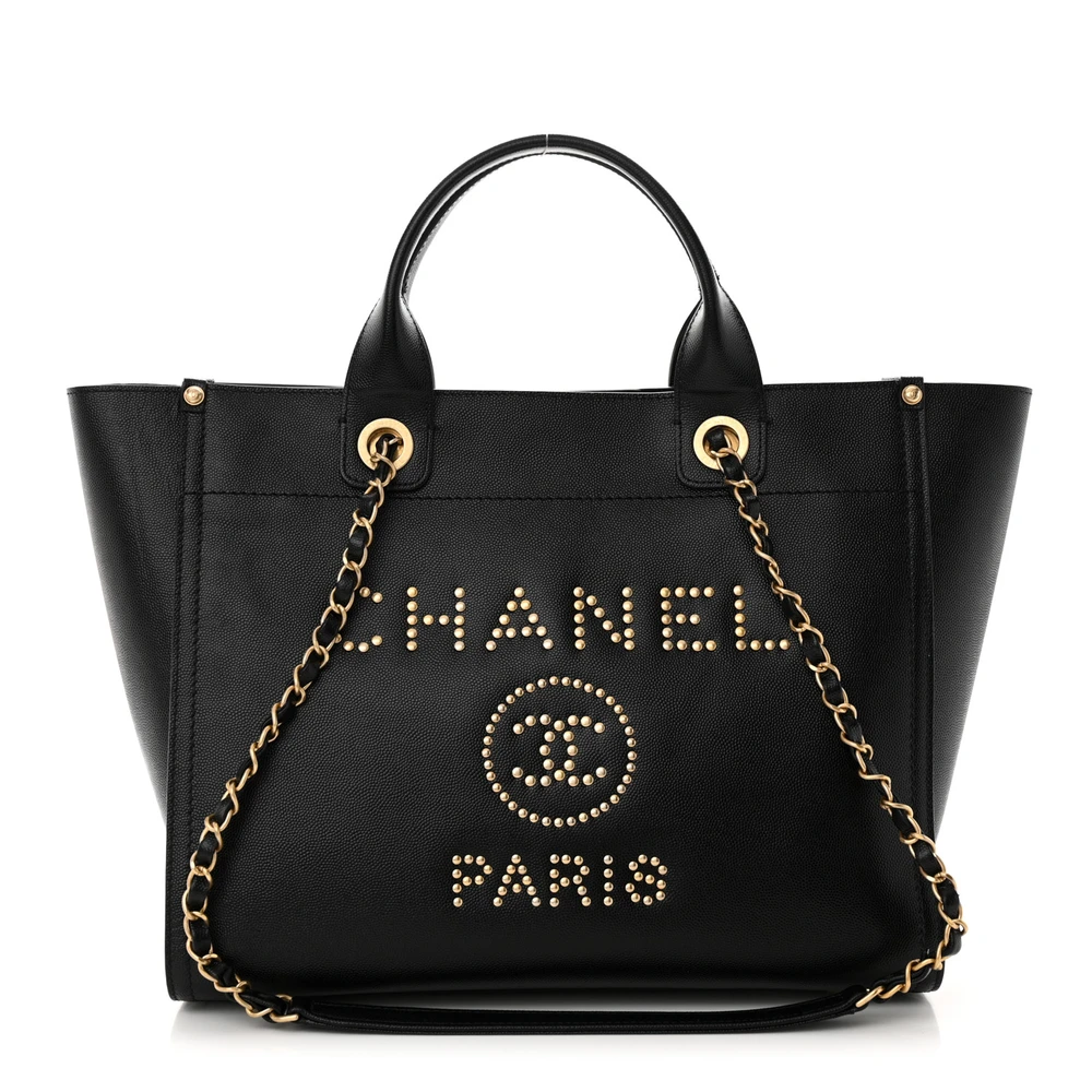 Mirror Quality Replica Chanel Black Quilted Caviar Tote for Less