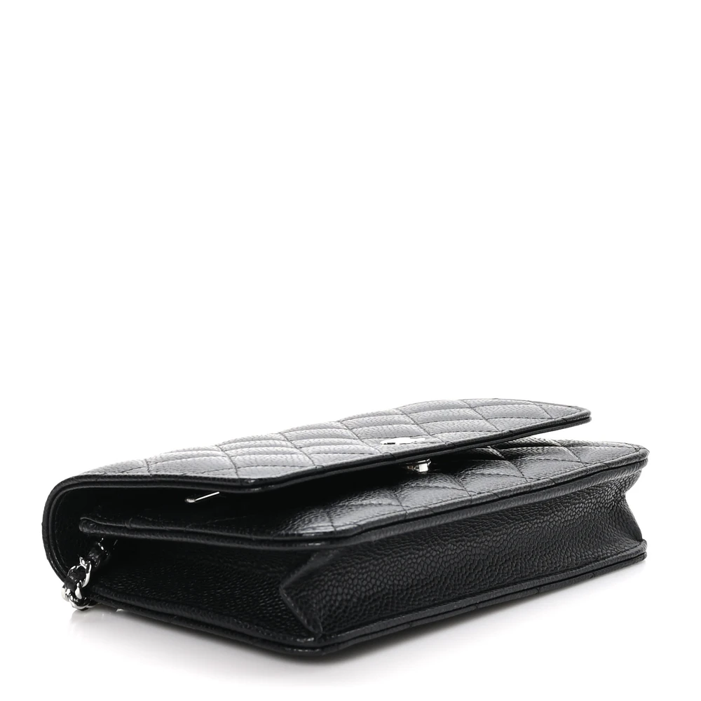 Chanel Black Quilted Caviar Leather WOC with Silver Hardware Replica - Image 4