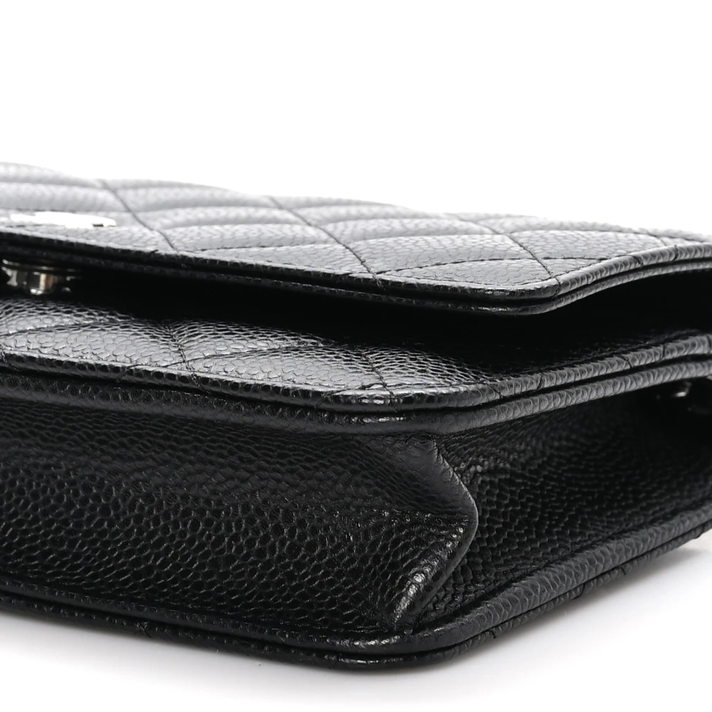 Chanel Black Quilted Caviar Leather WOC with Silver Hardware Replica - Image 3