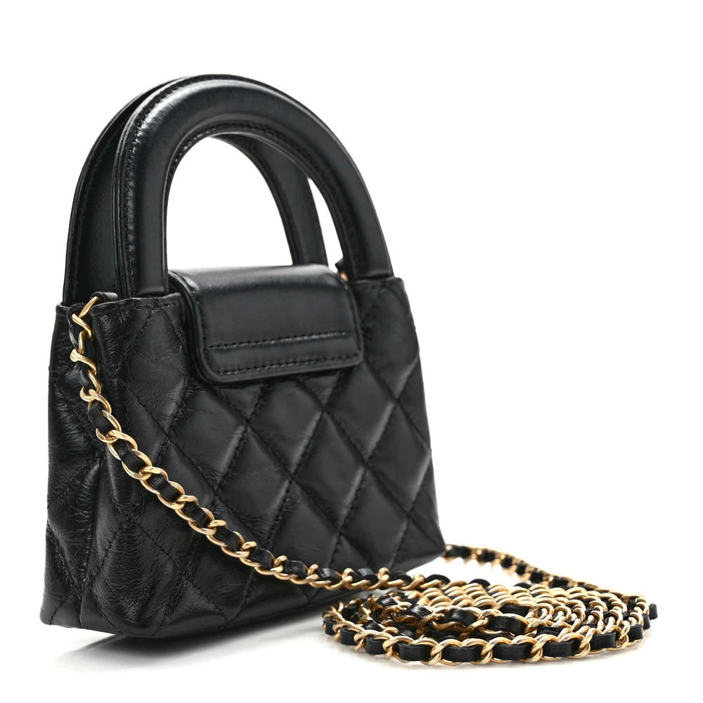 Chanel Black Quilted Calfskin Nano Shopper – Mirror Quality Replica - Image 3