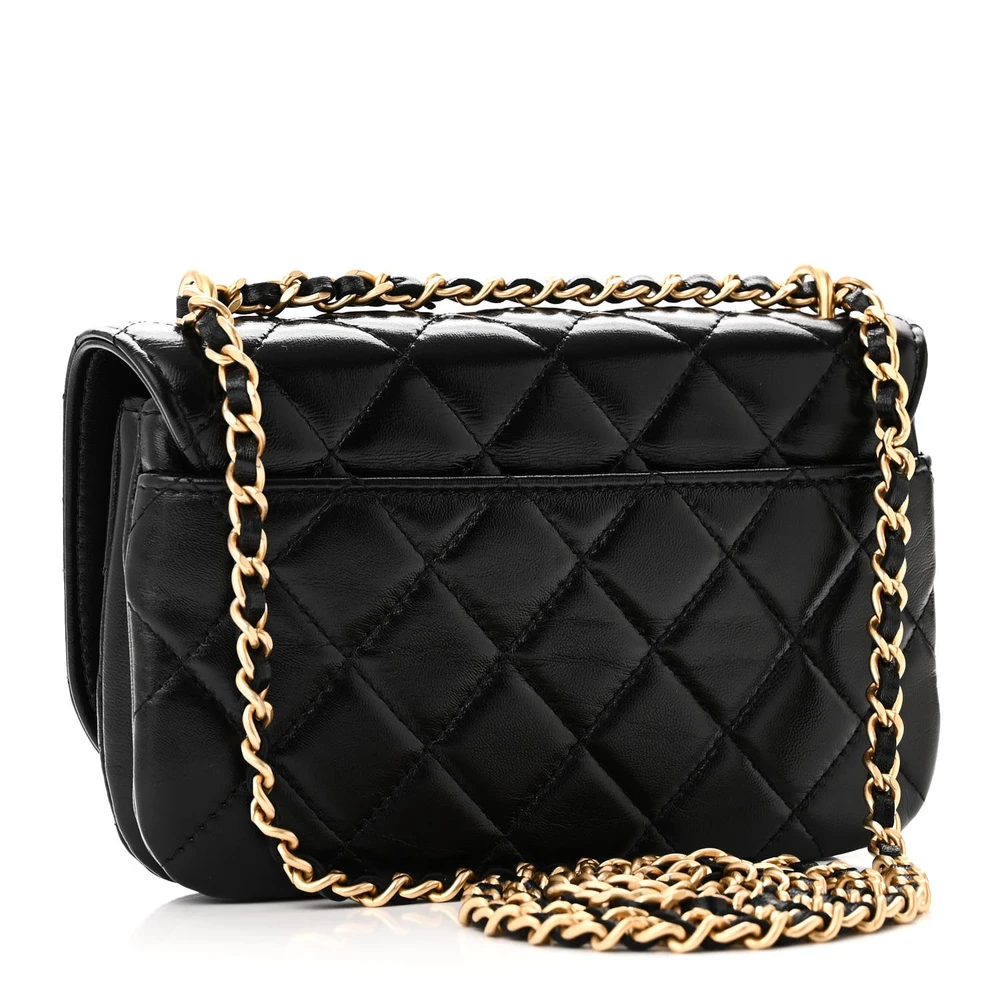 Chanel Replica Phone Holder – Mirror-Quality Black Quilted Elegance - Image 3