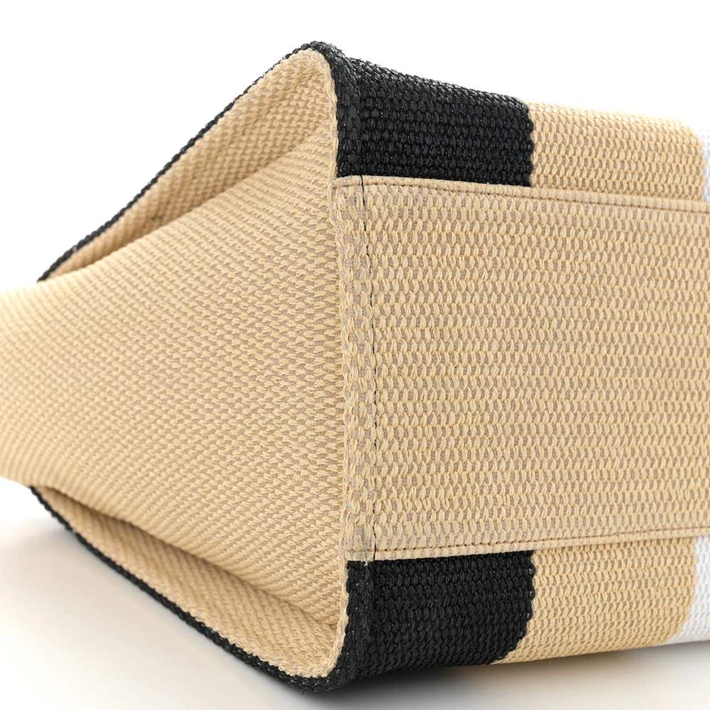 Black & Beige Chanel Deauville Mirror Quality Replica Handbag - Image 4