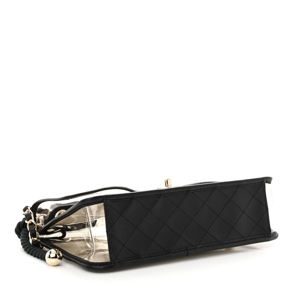Chanel Black/White Superfake Handbag with Pearl Strap - Image 6