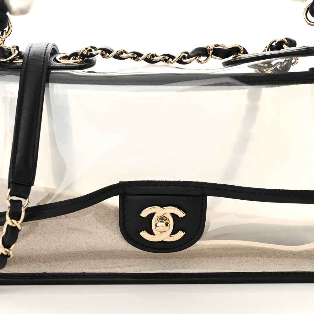Chanel Black/White Superfake Handbag with Pearl Strap - Image 8
