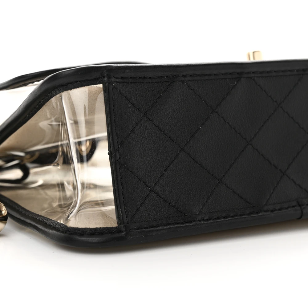 Chanel Black/White Superfake Handbag with Pearl Strap - Image 5