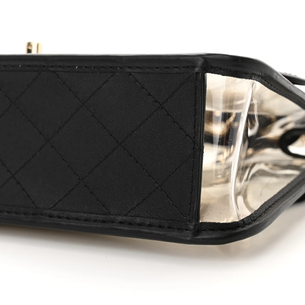 Chanel Black/White Superfake Handbag with Pearl Strap - Image 4