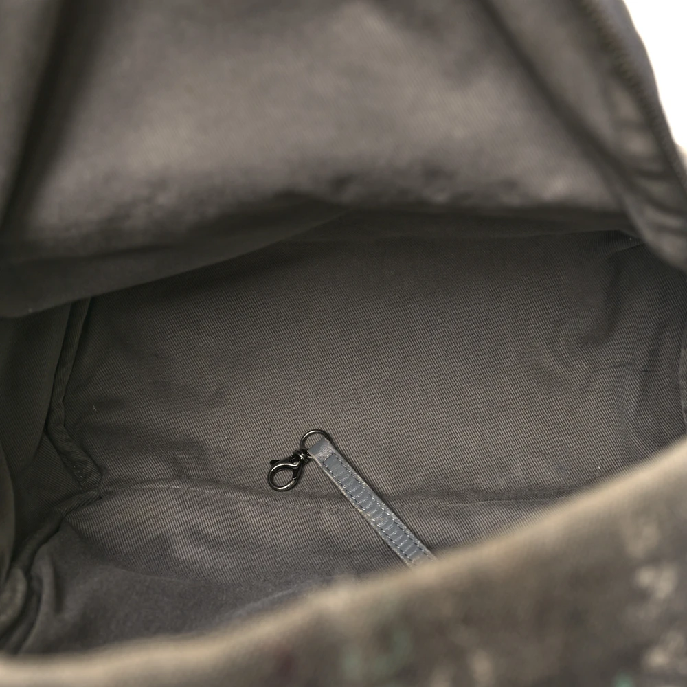 Chanel Grey Graffiti Replica Backpack with Silver Hardware | Mirror Quality - Image 7