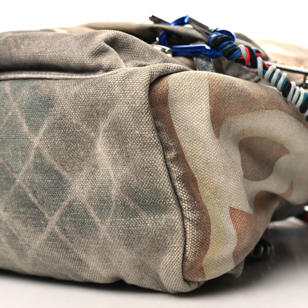Chanel Grey Graffiti Replica Backpack with Silver Hardware | Mirror Quality - Image 5