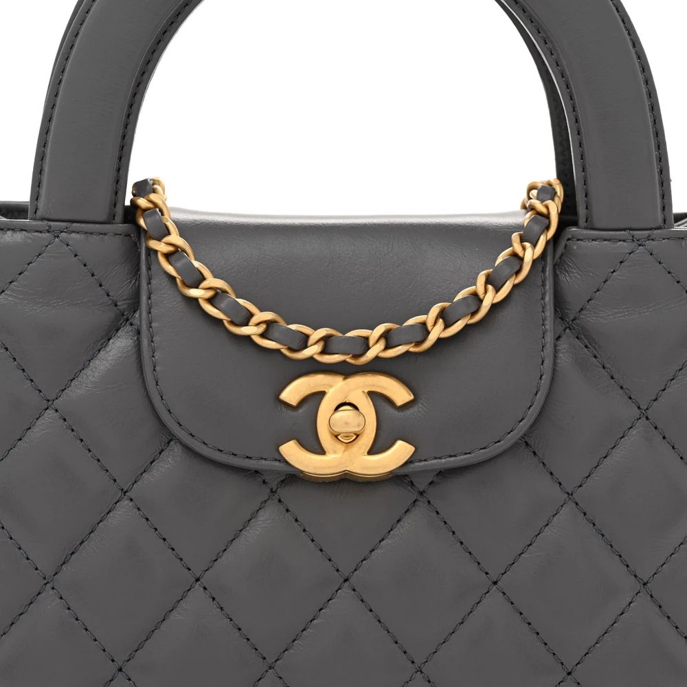 Mirror Quality Chanel Grey Quilted Nano Kelly Shopper Replica - Image 8