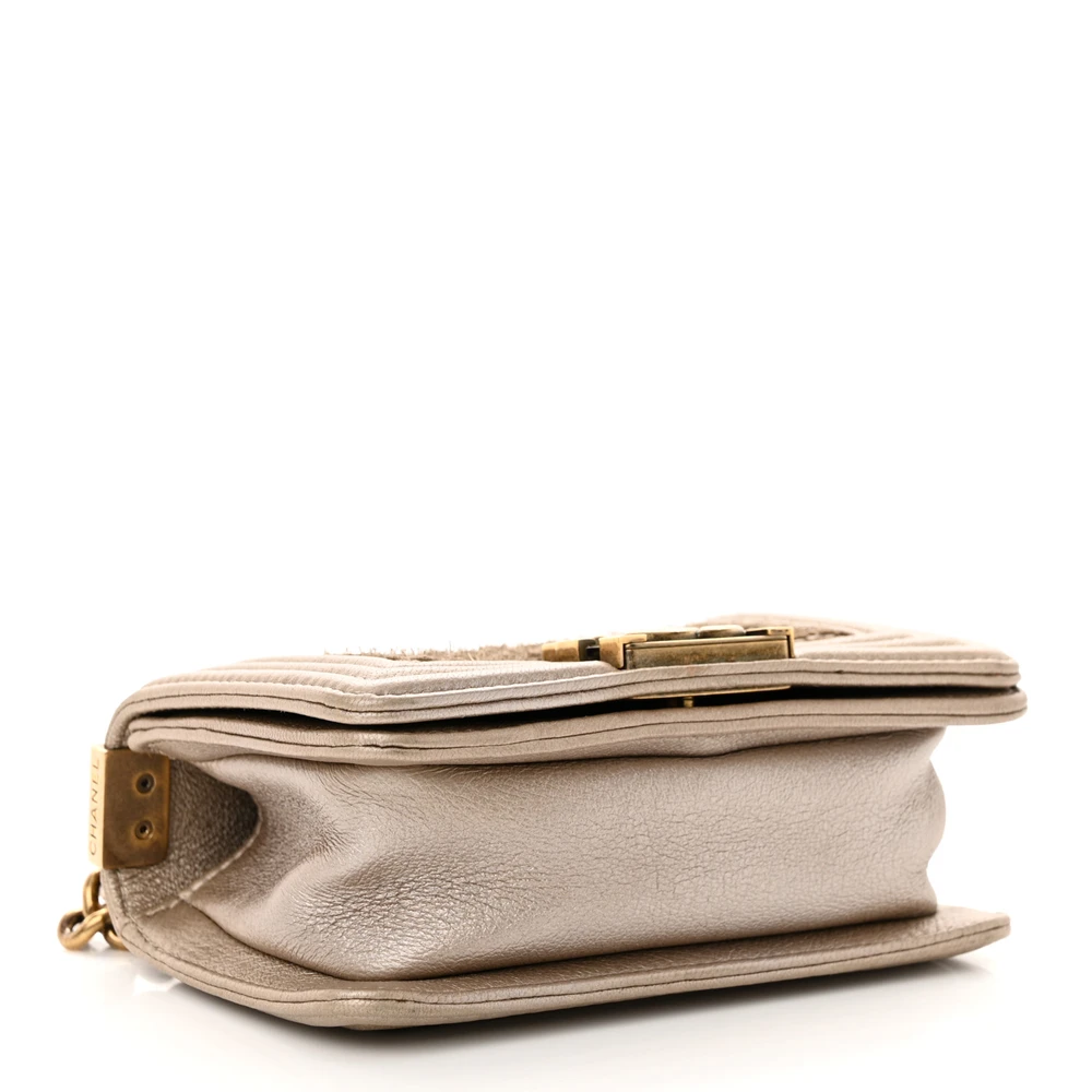 Chanel Boy Replica Bag – Metallic Gold with Aged Gold Hardware - Image 6