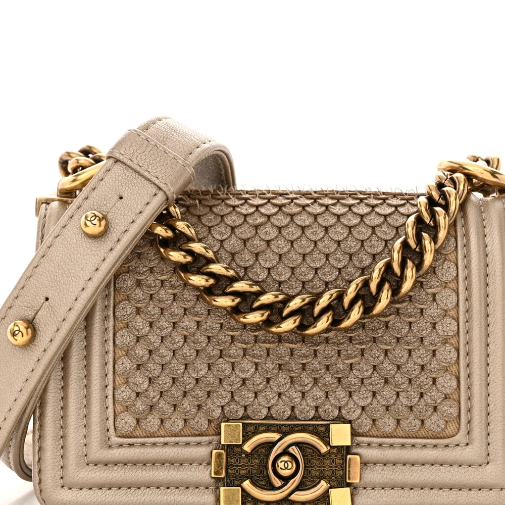 Chanel Boy Replica Bag – Metallic Gold with Aged Gold Hardware - Image 8