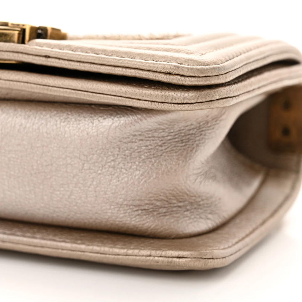 Chanel Boy Replica Bag – Metallic Gold with Aged Gold Hardware - Image 4