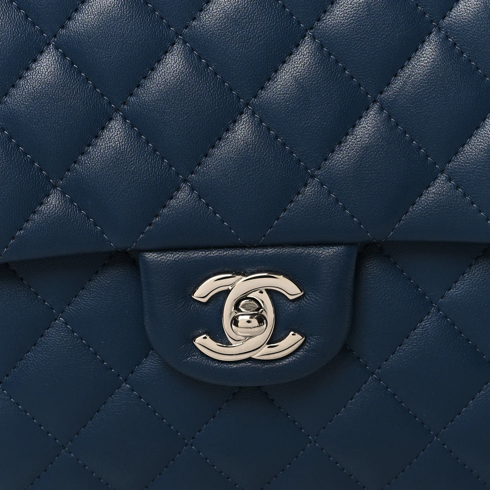 Chanel Navy Quilted Caviar Clutch | Mirror Quality Replica - Image 8