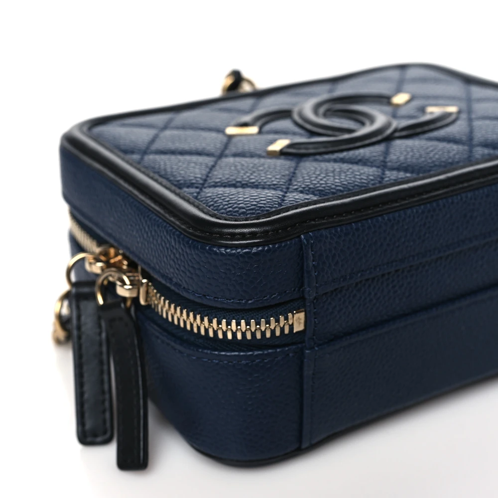 Chanel Navy/Black Vanity Case - Mirror Quality Replica Handbags - Image 5
