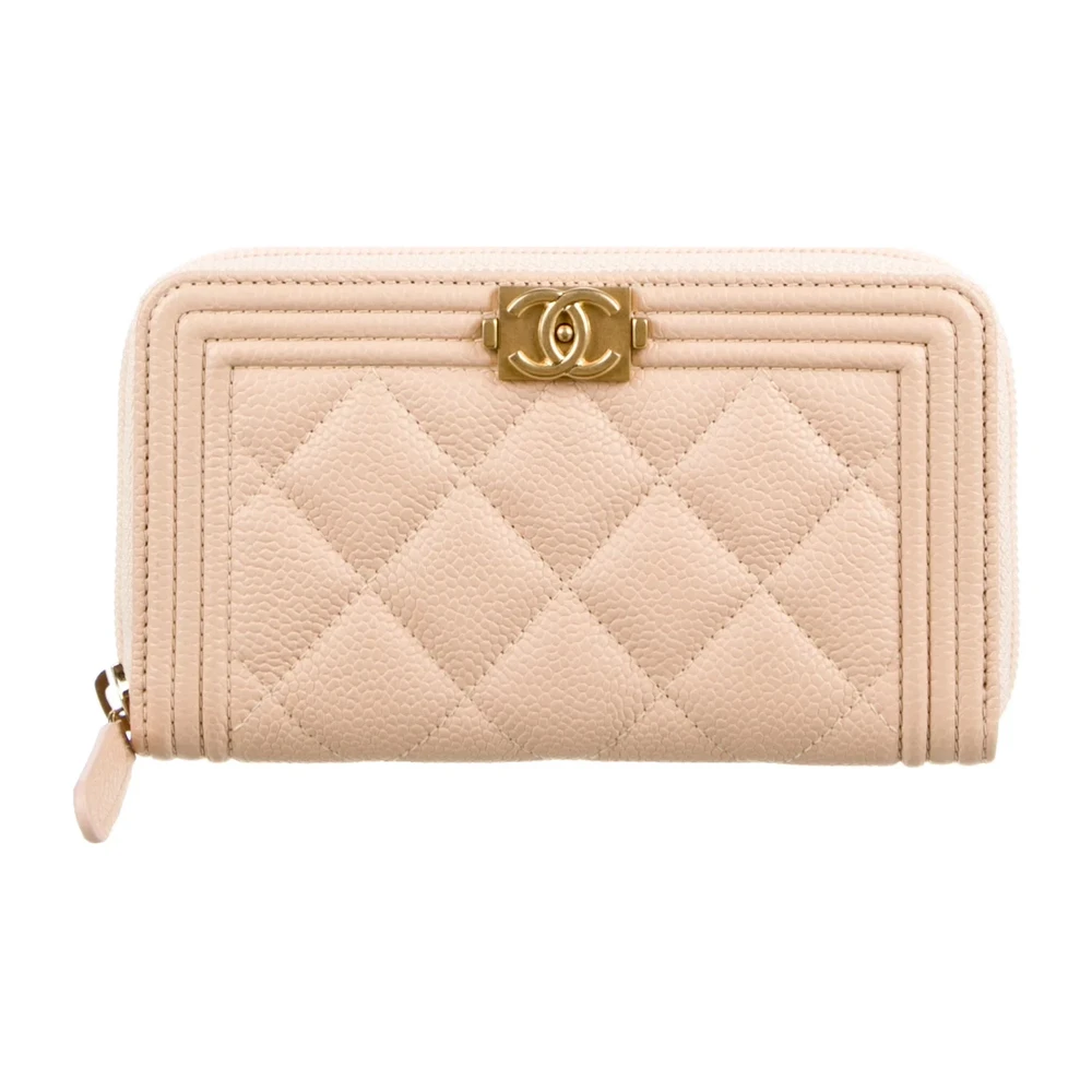 Chanel Neutral Quilted Leather Wallet - Mirror Quality Replica