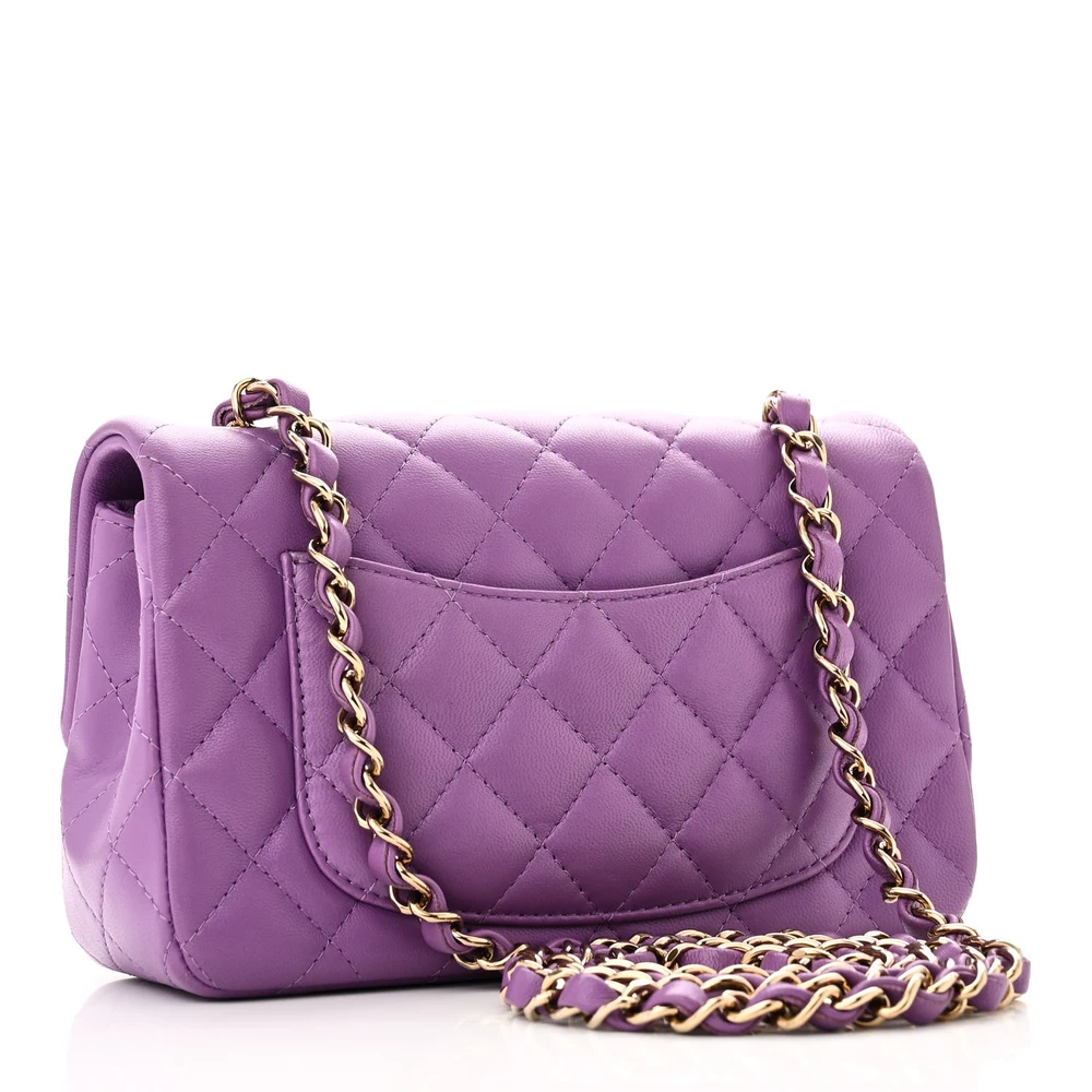 Mirror Quality Chanel Purple Quilted Mini Flap Bag Replica - Image 3