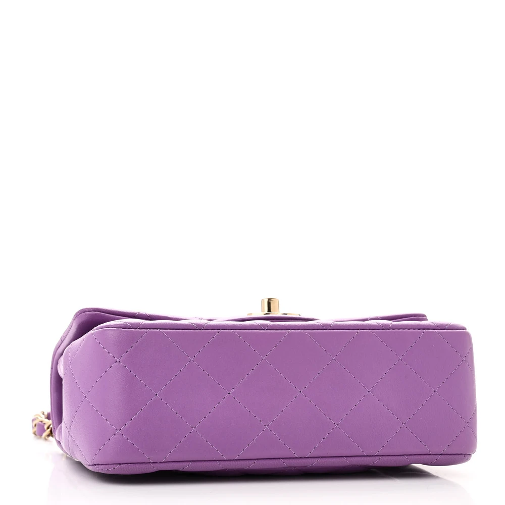 Mirror Quality Chanel Purple Quilted Mini Flap Bag Replica - Image 4