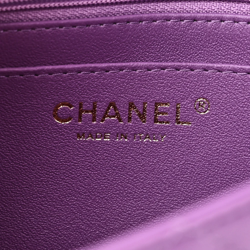 Mirror Quality Chanel Purple Quilted Mini Flap Bag Replica - Image 2