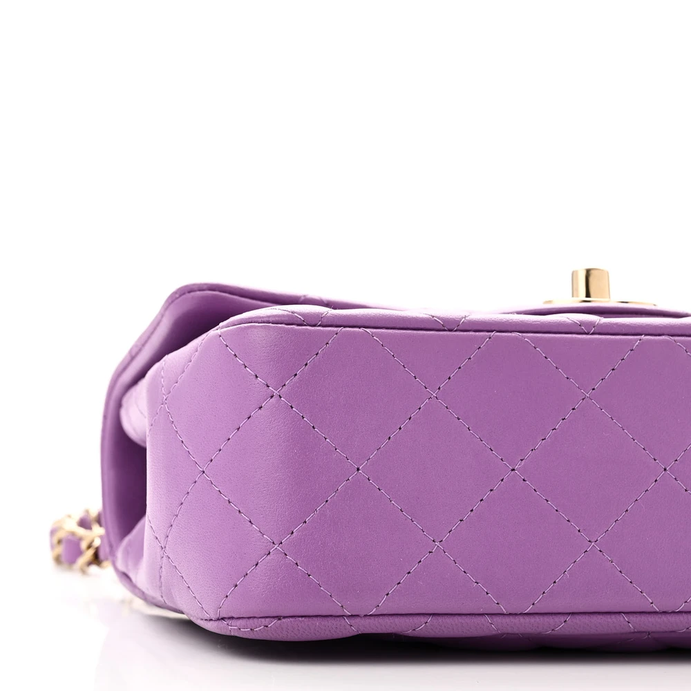 Mirror Quality Chanel Purple Quilted Mini Flap Bag Replica - Image 6