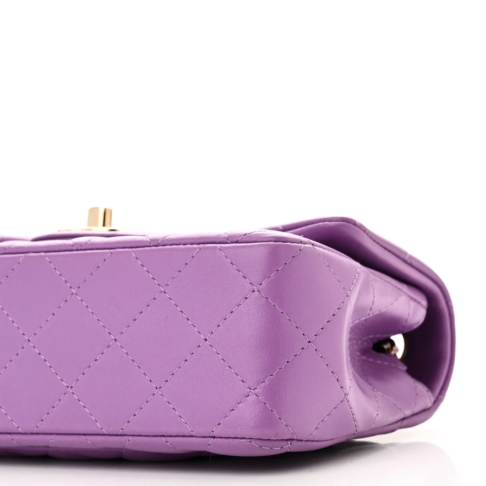 Mirror Quality Chanel Purple Quilted Mini Flap Bag Replica - Image 5