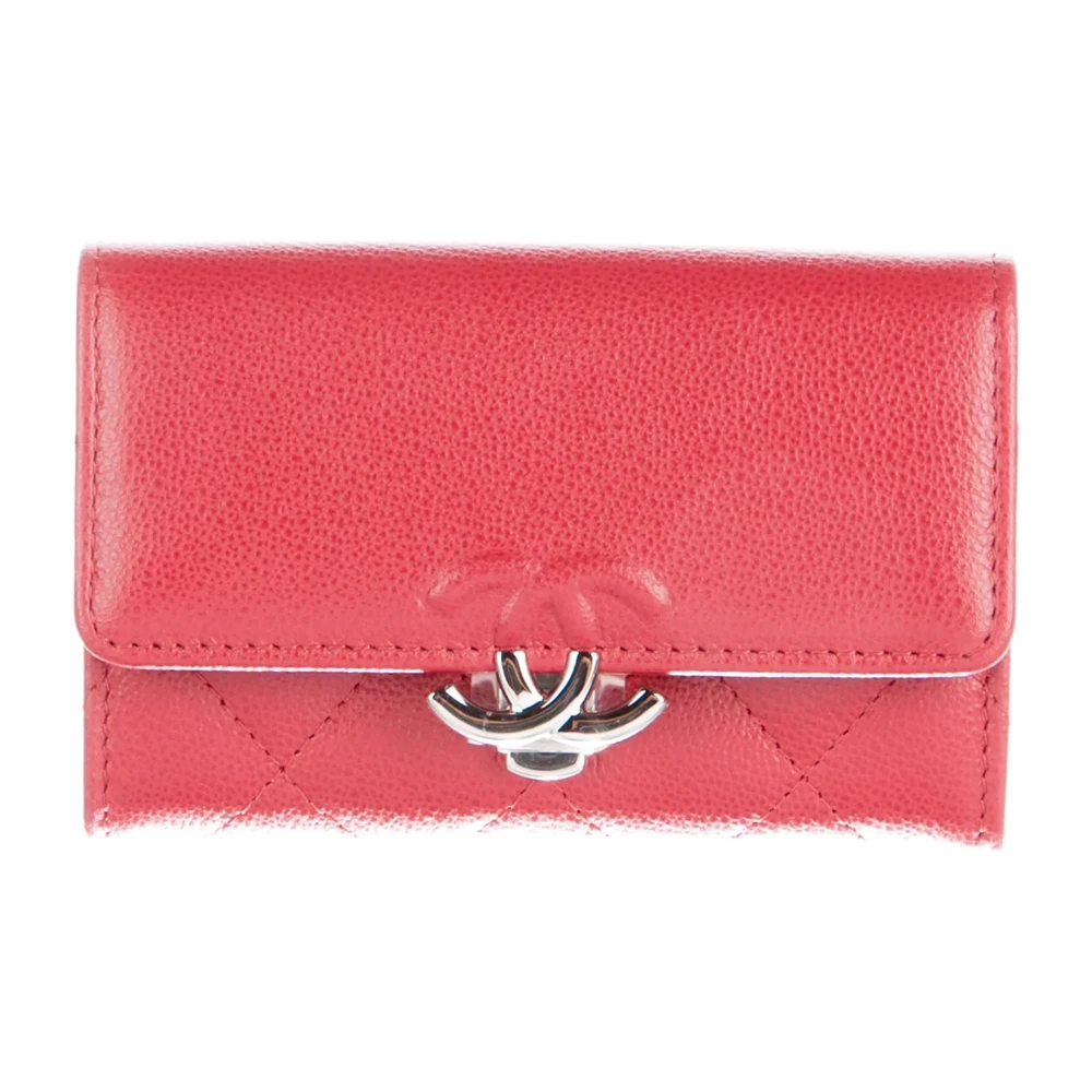 Superfake Chanel Red Calfskin Wallet with Silver Hardware
