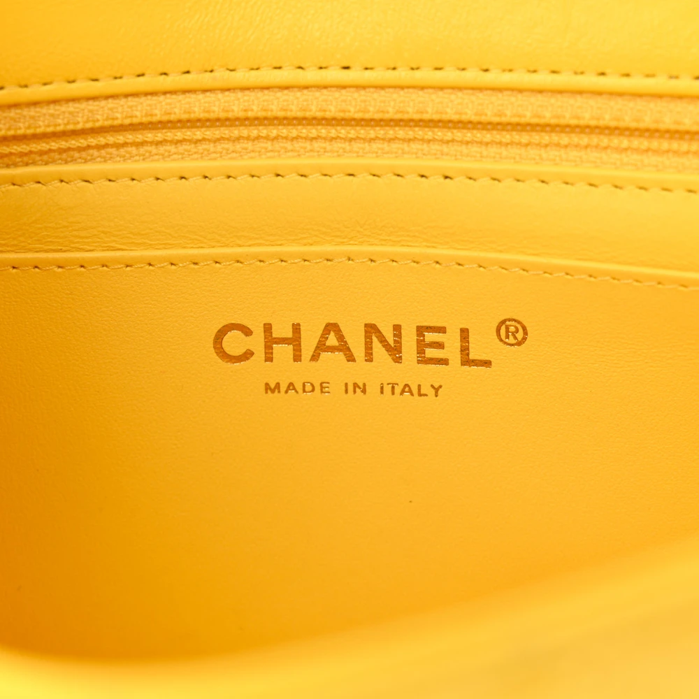 Mirror-Quality Chanel Yellow Quilted Lambskin Mini Rectangular Flap - Image 2