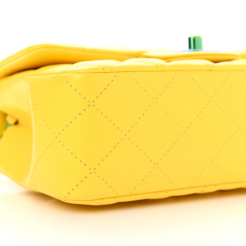 Mirror-Quality Chanel Yellow Quilted Lambskin Mini Rectangular Flap - Image 5