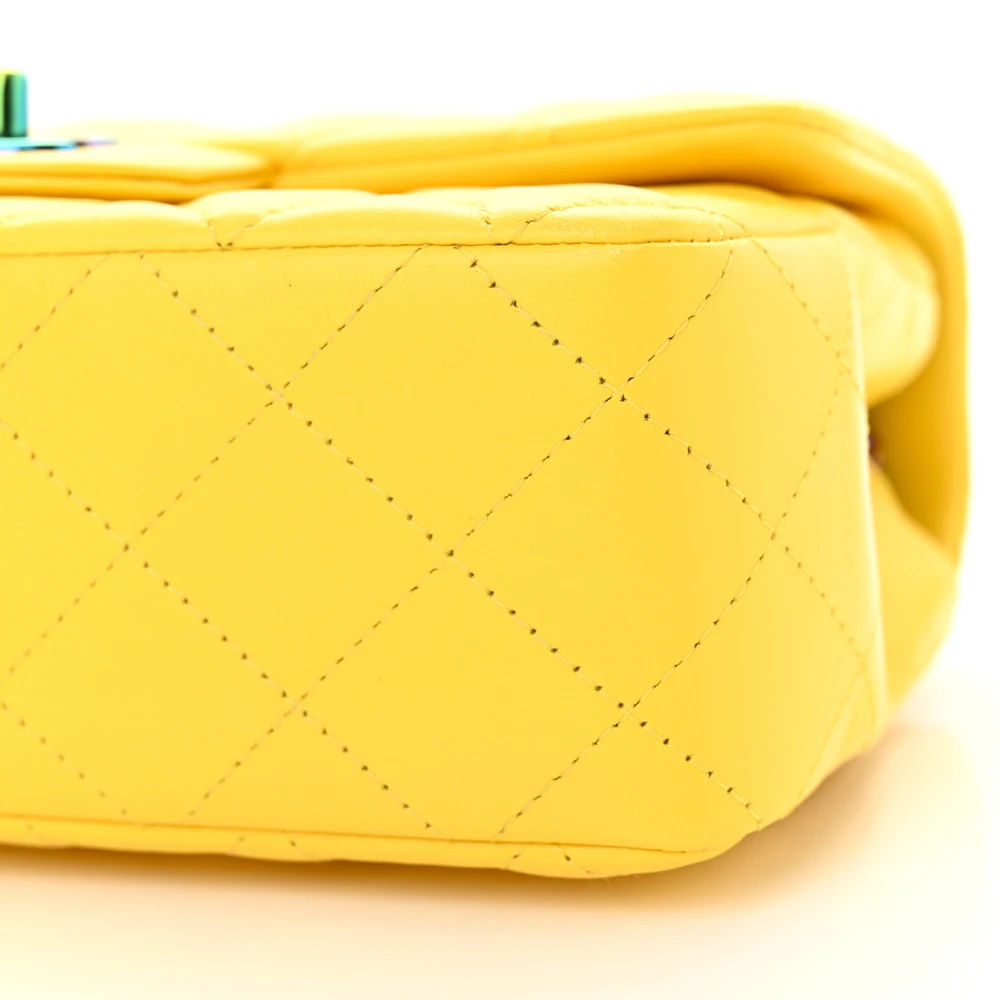 Mirror-Quality Chanel Yellow Quilted Lambskin Mini Rectangular Flap - Image 4